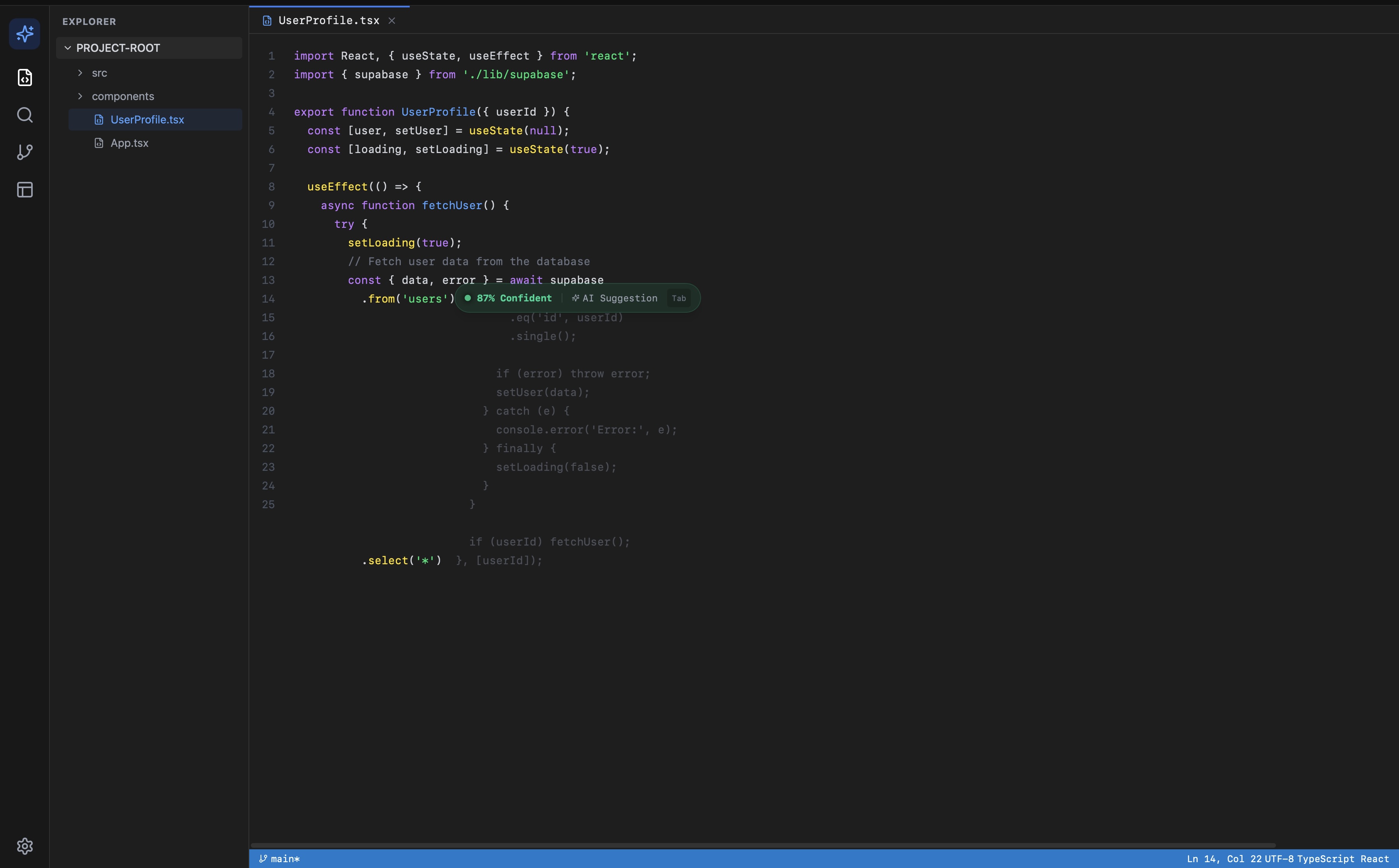 High confidence suggestion