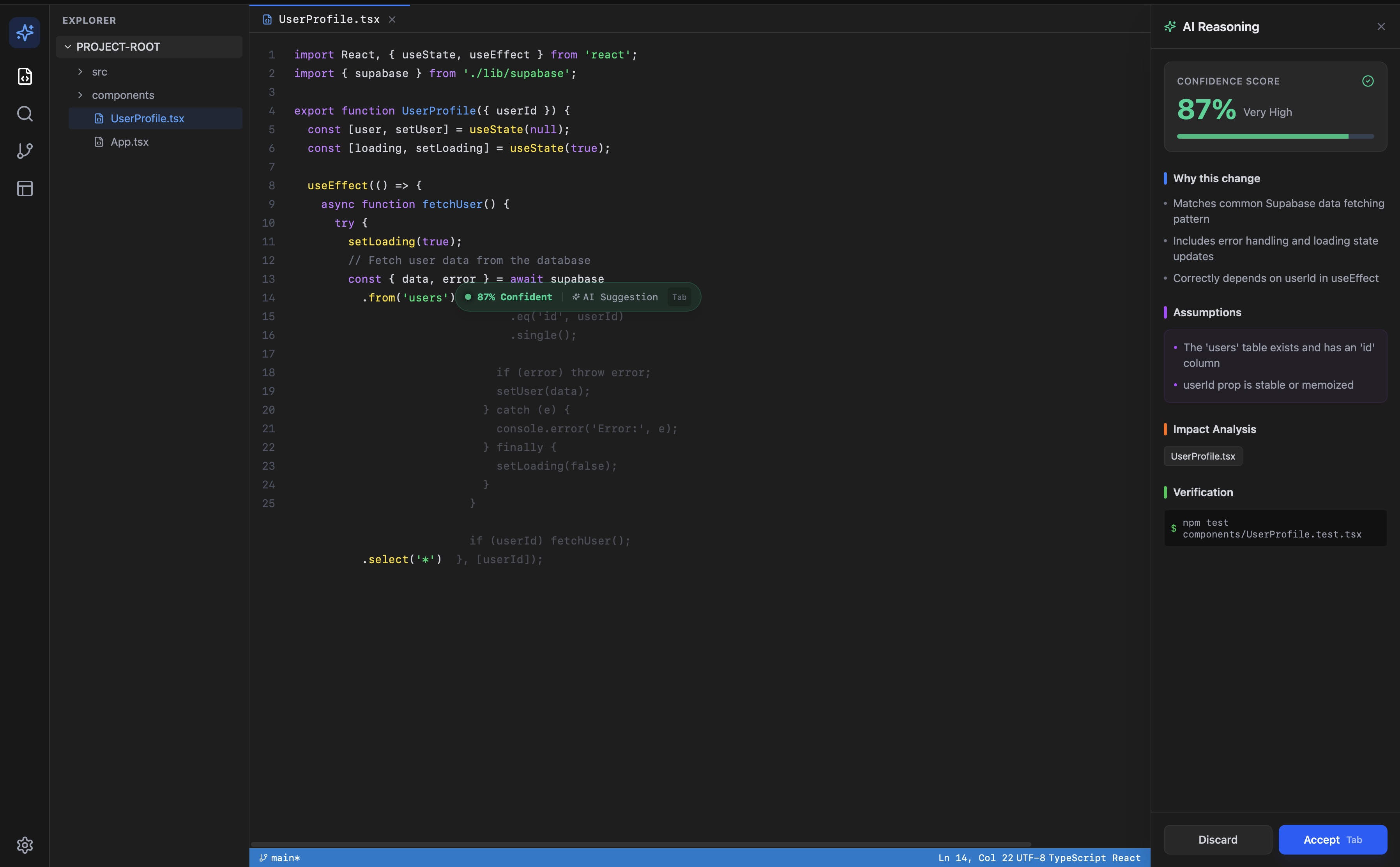 Full reasoning panel